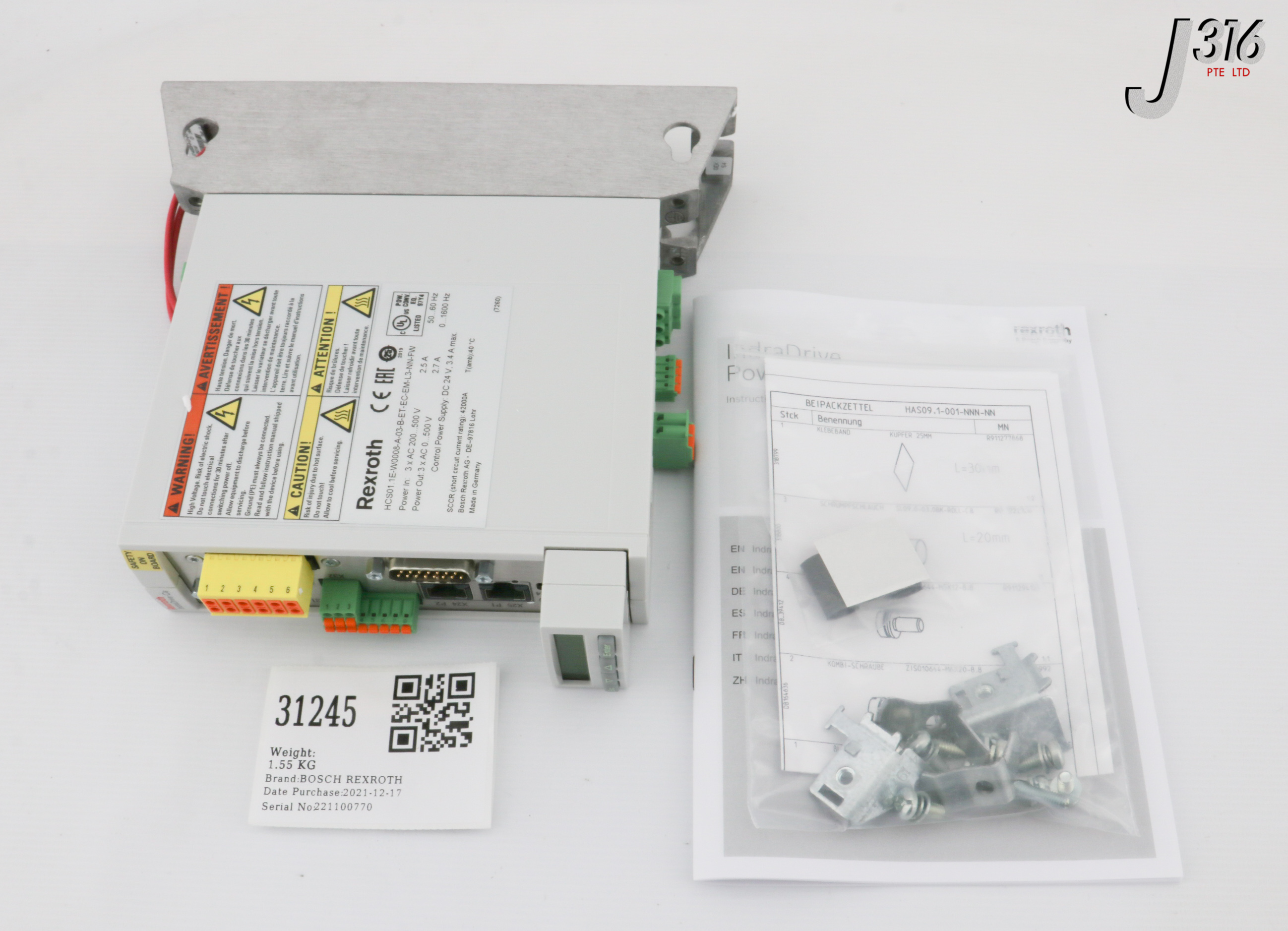 31245 BOSCH REXROTH SERVO DRIVE CONTROLLER, INDRADRIVE CS, R911342148 ...